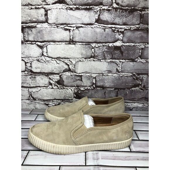 Frye Faw Beige Suede Leather Slip On Casual Comfort Shoes Women Sz 8.5M US/39EU - Picture 1 of 16